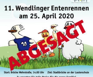 Plakat Entenrennen 2020 - Abgesagt